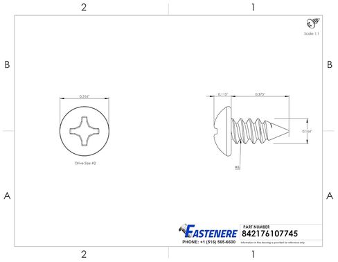 #8 x 3/8" Pan Head Sheet Metal Screws, Stainless Steel 18-8, Full Thread, Bright Finish, Self-Tapping, Quantity 100 By Fastenere in Kuwait