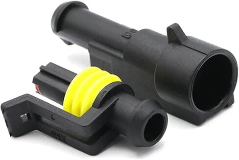 AMP 1.5 Series Waterproof Automotive Electric Connector Set - 1PIN Male & Female Plug for HID Conversion in Kuwait