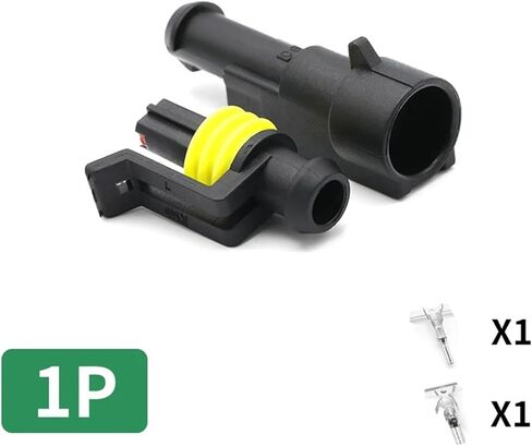 AMP 1.5 Series Waterproof Automotive Electric Connector Set - 1PIN Male & Female Plug for HID Conversion in Kuwait