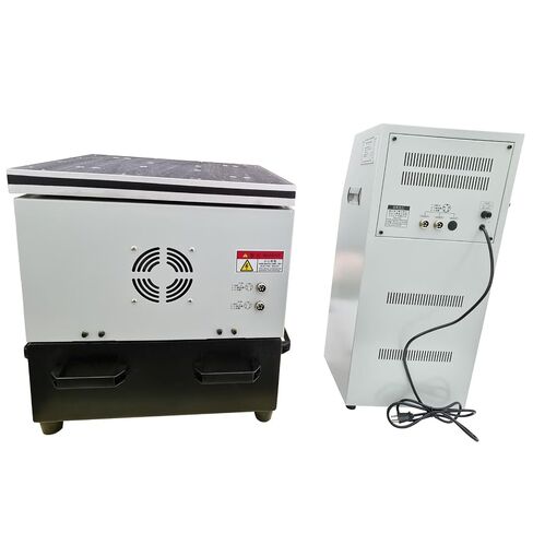 Variable Frequency Vibration Test Bench 110V 1.5KW, 1-400Hz Adjustable Frequency, X/Y Axis Dual Direction Vibration, 132lbs (60kg) Load Capacity, Digital Controlled Random Vibration Tester in Kuwait