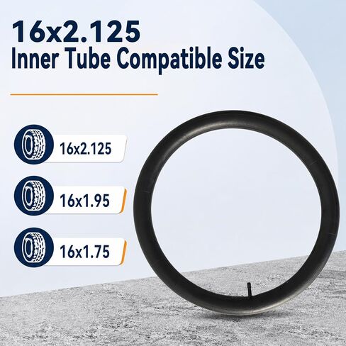 أنبوب دراجة 2-Pack 16x2.125 أنبوب داخلي 16x2.125 16x1.95/2.125 | 16x1.95 16x2.10 أنبوب دراجة أنبوب 35 مللي متر AV شريدر صمام مع 2 عتلات الإطارات in Kuwait