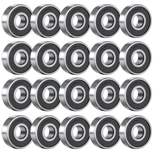 20 PCS 608-2RS Ball Bearings (8mm x 22mm x 7mm) Double Rubber Sealed Miniature Deep Groove Ball Bearings for Furniture, Carts, Wheelchairs (608 RS) in Saudi Arabia
