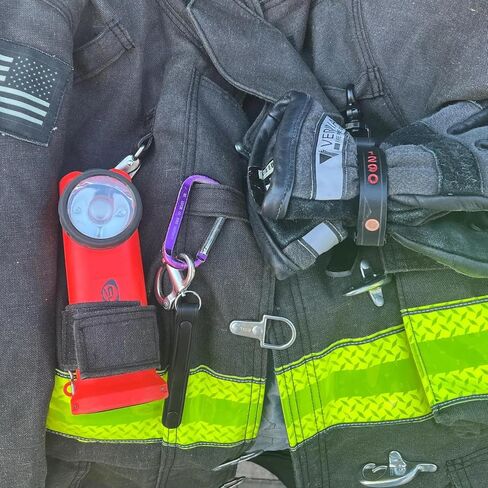 قناع رجال الإطفاء SCBA سريع الفك، مشبك حامل قناع رجال الإطفاء من الجلد الطبيعي لمعدات الإقبال، حامل حزام قناع جلدي عالي التحمل مع مشبك معدني in Kuwait