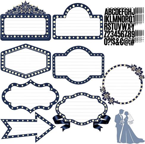8 Pack Wedding Entrance Sign, Marquee Girl Club Signs For Wedding Entrance Props, 2 Inch Letter Stickers, Navy Blue Vip Nightclub Reception Party Board, Bottle Service Sign Bachelorette DéCor in Kuwait