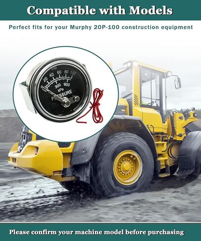 05703115 100 PSI مقياس ضغط الزيت يناسب معدات البناء Murphy 20P-100، استبدل 05703115 in Kuwait