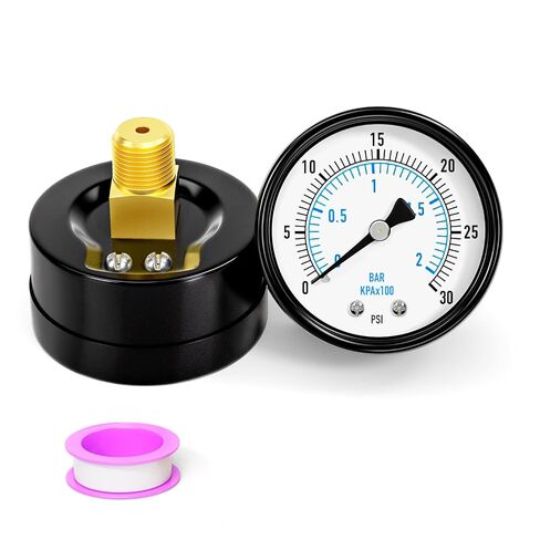 مقياس ضغط مضخة الآبار 0-30PSI مقاس 2 بوصة، حامل خلفي 1/4 بوصة NPT، دقة 3-2-3%، للأنبوب، مضخة المياه، الغاز، السائل، اختبار الضغط in Kuwait