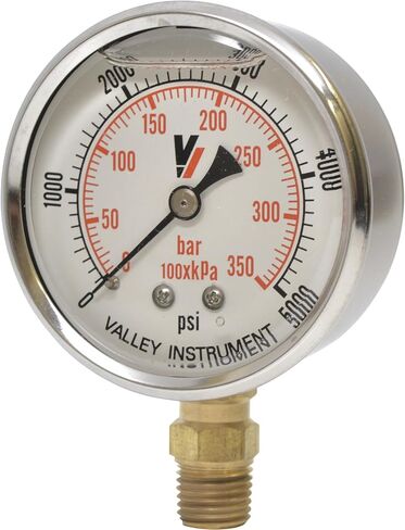 Grade A Stem Mount 2 1/2in. Glycerin Filled Gauge - 0-5,000 PSI in Kuwait