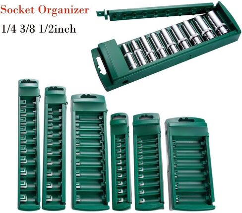Organized Socket Holder Box 1/4, 1/2, 3/8 Inch Drive Tools With Reliable ABS Construction(long 12.7mm) in Kuwait