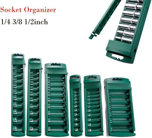 Organized Socket Holder Box 1/4, 1/2, 3/8 Inch Drive Tools With Reliable ABS Construction(long 12.7mm) in Kuwait