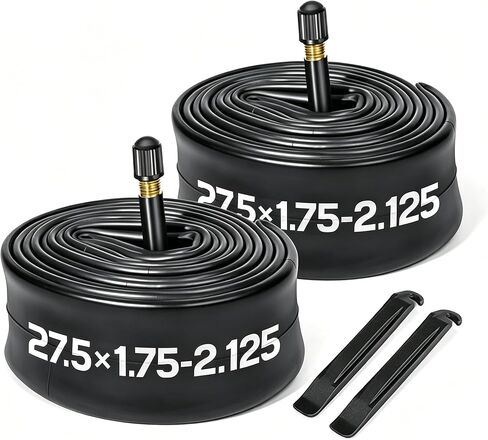 27.5 Bike Inner Tubes 2 Pack, 27.5 x 1.75/1.95/2.10/2.125 inch Bicycle Tubes with 32mm Schrader Valve, 27.5 Bike Tube with 2 Tire Levers for MTB and Cruisers, City, Road Bikes in Kuwait