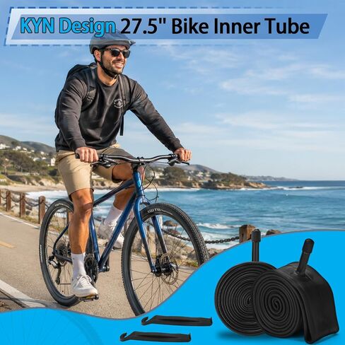27.5 Bike Inner Tubes 2 Pack, 27.5 x 1.75/1.95/2.10/2.125 inch Bicycle Tubes with 32mm Schrader Valve, 27.5 Bike Tube with 2 Tire Levers for MTB and Cruisers, City, Road Bikes in Kuwait