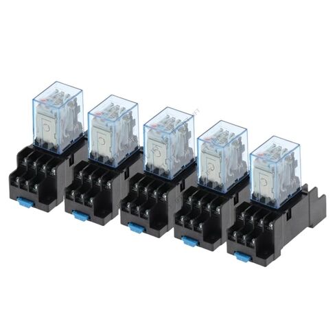 5set MY4NJ Coil AC12V AC24V DC12V DC24V DC 36V AC110V AC220V HH54P 5A Miniature Electromagnetic General Purpose Relay with Base(DC 36V) in Kuwait