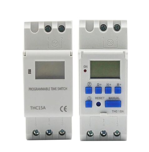 THC15A Din Rail 2 Wire Weekly 7 Days Programmable Digital TIME Switch Relay Timer Control AC 220V 230V 12V 24V 48V 16A(12V-1NO1NC) in Kuwait
