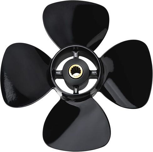 10 × 5 ترقية مروحة القارب الخارجية المصنوعة من الألومنيوم OEM المتوافقة مع محركات Mercury/Tohatsu 9.9-20 HP، قوة دفع عالية، 14 شريحة، 4 شفرات، RH، علبة تروس 2 1/2 بوصة in Kuwait