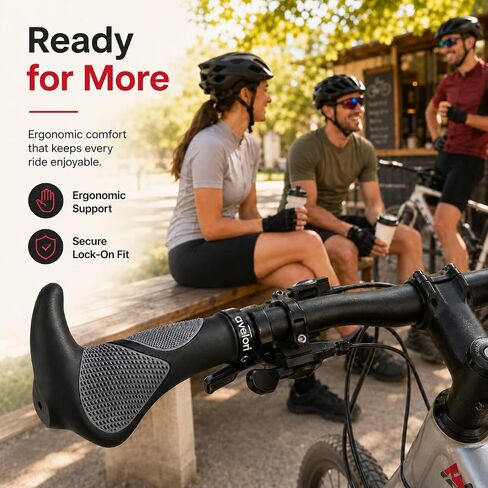 Bike Comfort Kit – Noseless Wide Memory Foam Saddle + Ergonomic Lock-On Handlebar Grips – Pressure Relief Seat & Anti-Slip Grip Set for Indoor, Road, MTB & E-Bikes in Kuwait