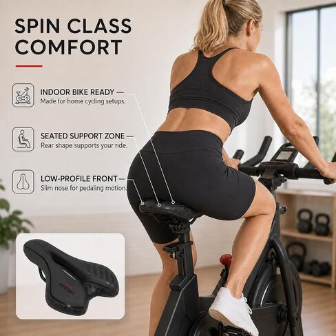 MTB Bike Seat with Rain Cover Included, Padded Bicycle Saddle with Center Cutout, Memory Foam, PU Synthetic Leather Surface, Springless Dual-Rail Mount, for Indoor Cycling and Outdoor Bikes in Kuwait