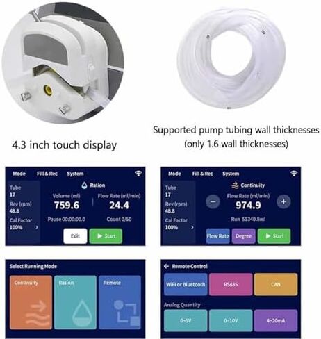 Variable Speed Peristaltic Dosing Pump with LCD Display & Stepper Motor - Precision Liquid Transfer for Lab Applications, Filling, & Accurate Chemical Handling in Kuwait