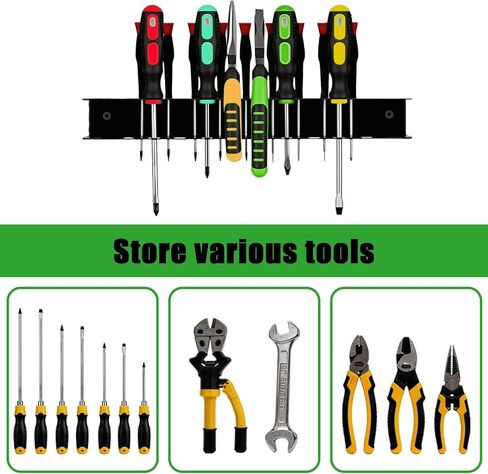 12.6" Wall-Mounted Screwdriver Holder, Metal Pliers Holder, 23 Holes Multi-Purpose Tool Organiser, Hand Tool Organiser, Suitable for garages, workshops, storage sheds & workbenches in Kuwait