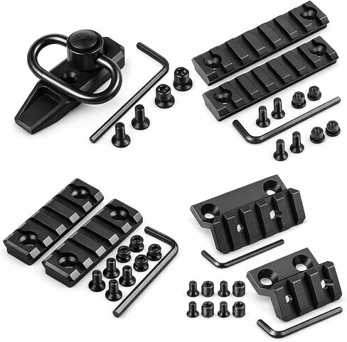 Gotical- 4 Products Combo KeyMod 45 Degree Offset Picatinny Rail Mount with KeyMod Modular, 7 Slots Key mod Rail and 5 Slots Aluminum Key mod Rail (Pack of 4) in Kuwait