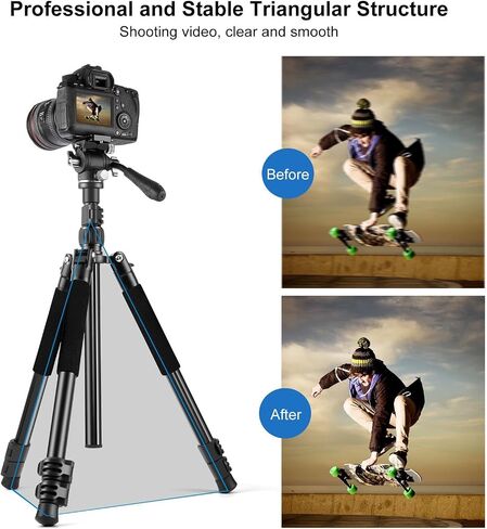 6.5ft Portable Adjustable Photography Light Stand with 1/4" Screw Quick Release, Camera Phone Tripod for Camera Video Light Smartphone, Lightweight for Travel in Saudi Arabia