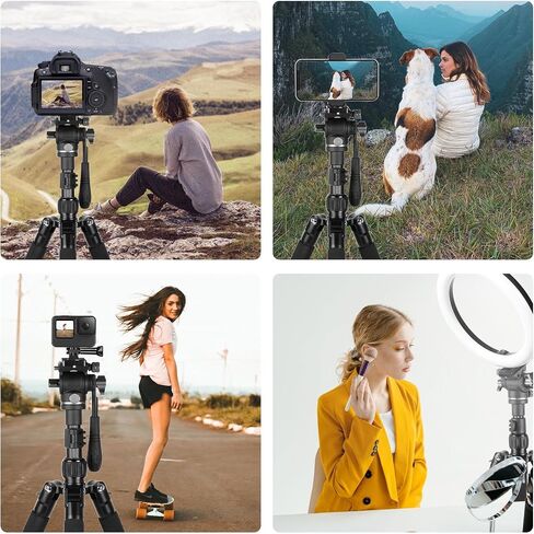 6.5ft Portable Adjustable Photography Light Stand with 1/4" Screw Quick Release, Camera Phone Tripod for Camera Video Light Smartphone, Lightweight for Travel in Saudi Arabia
