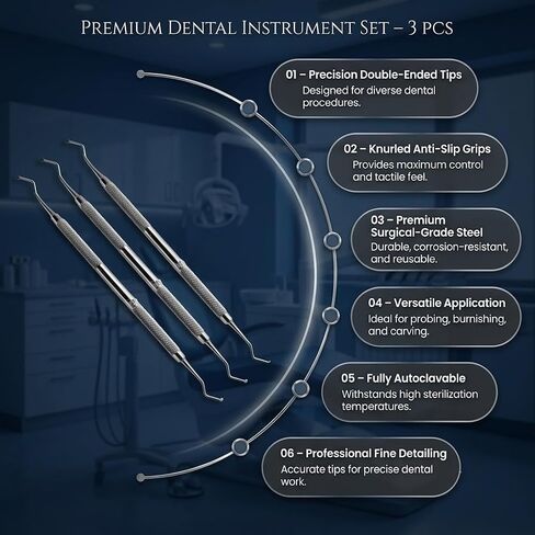Dental Excavator Spoon Scaler Dual Ended Instrument 3.0 Precision Stainless Steel Hand Tool Training Laboratory and Educational in Kuwait
