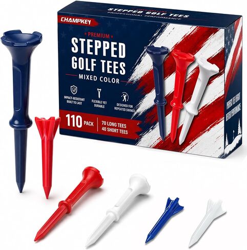 CHAMPKEY أحجام مختلطة صعدت تي شيرتات الجولف 110، رأس كوب كبير لتحسين ثبات الكرة، تصميم ارتفاع متدرج للقطات متسقة in Kuwait
