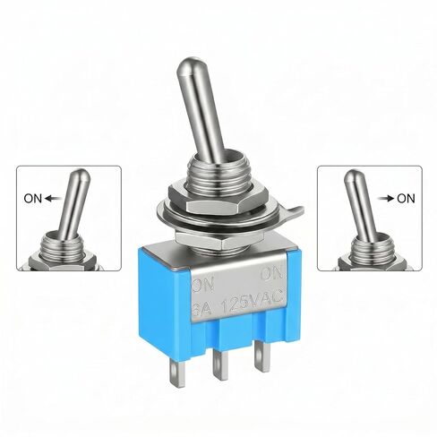 12 Pcs Mini Toggle Switch, 3 Pin 2 Position Micro switches, SPST 6A 125V Miniature ON/ON 6 Amp 125 Volt MTS-102 in Kuwait