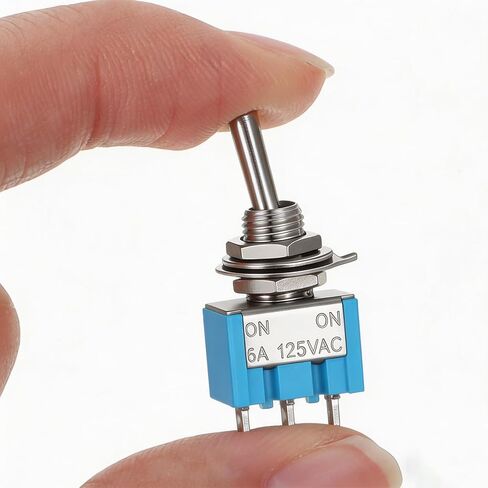 12 Pcs Mini Toggle Switch, 3 Pin 2 Position Micro switches, SPST 6A 125V Miniature ON/ON 6 Amp 125 Volt MTS-102 in Kuwait