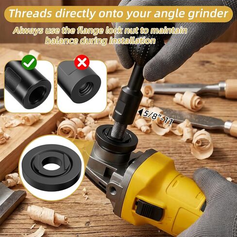3 Pcs Sphere Rotary Burr Set with 5/8-11 Thread Ball Gouge Attachments for 4-1/2" and 5" Angle Grinder, Carbon Steel Power Tools for Wood Hollowing, Slotting, Engraving and Polishing in Kuwait