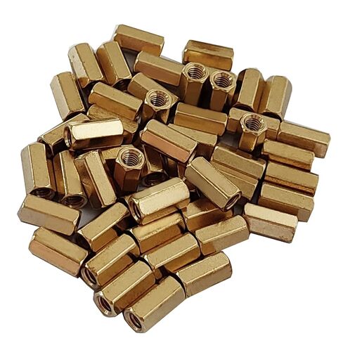 M4 x 12mm عمود PCB مستقيم من النحاس، فاصل عمود سداسي نحاسي ملولب أنثى، 50 قطعة in Kuwait