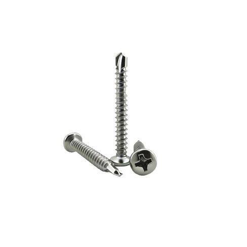 #8 x 1-1/4" Pan Head Self Drilling Screws, 410 Stainless Steel Cross Recessed Self Tapping Sheet Metal Tek Screws, 60 PCS for Industrial and Construction Use in Kuwait