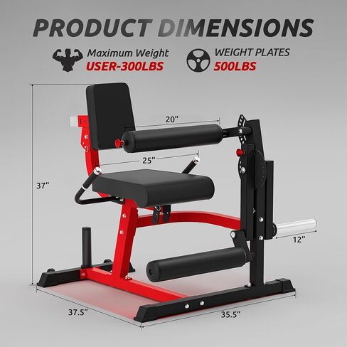Leg Extension and Curl Machine, 2-in-1 Seated Lower Body Strength Training Equipment for Home Gym, Adjustable Leg Developer with High-Density Foam Rollers, Fits 1" & 2" Weight Plates in Kuwait