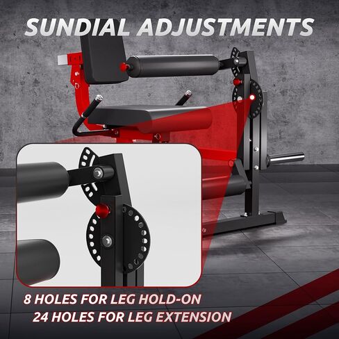 Leg Extension and Curl Machine, 2-in-1 Seated Lower Body Strength Training Equipment for Home Gym, Adjustable Leg Developer with High-Density Foam Rollers, Fits 1" & 2" Weight Plates in Kuwait