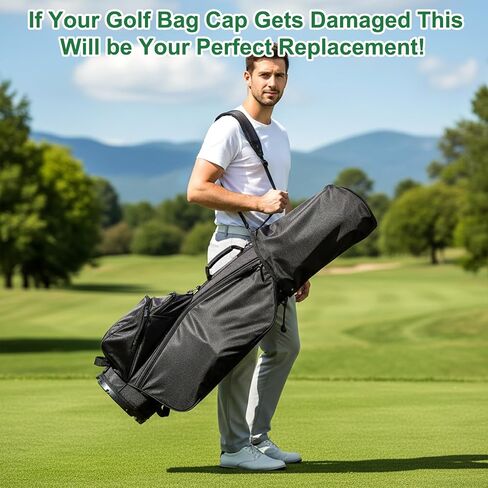 Golf Bag Rain Cover Hood Waterproof, Nylon Dustproof Universal Fit Dustproof Club Protector with Adjustable Rain Cape for Stand/Cart Bags Golf Gift for Man/Woman Golfers in Kuwait