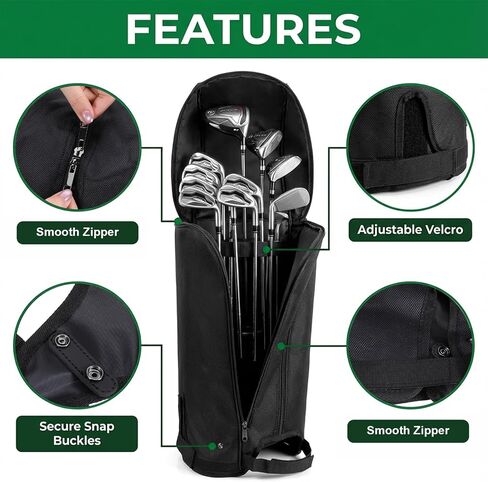 Golf Bag Rain Cover Hood Waterproof, Nylon Dustproof Universal Fit Dustproof Club Protector with Adjustable Rain Cape for Stand/Cart Bags Golf Gift for Man/Woman Golfers in Kuwait