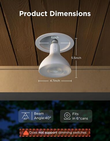 Govee PAR38 Flood Light Bulbs, 1300Lm Flood Lights Outdoor with IP65 Waterproof, Smart Light Bulbs Compatible with Alexa, Matter & SmartThings, RGBWW & Tunable White for Garage&Porch, E26 Base, 2 Pack in Kuwait