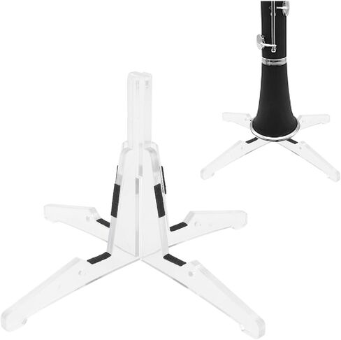 Karlak Detachable Glossy Clarinet Stand Portable Flute Support for Musicians,ABS Plastic Stand (Transparent) in Kuwait