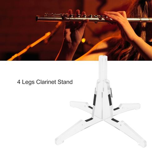 Karlak Detachable Glossy Clarinet Stand Portable Flute Support for Musicians,ABS Plastic Stand (Transparent) in Kuwait