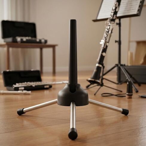 Portable Folding Clarinet Stand Tripod Holder for Flute Oboe and Saxophone Wind Instruments, Lightweight Woodwind Instrument Support for Travel and Practice in Kuwait