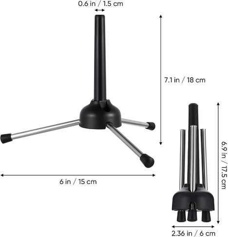 Portable Folding Clarinet Stand Tripod Holder for Flute Oboe and Saxophone Wind Instruments, Lightweight Woodwind Instrument Support for Travel and Practice in Kuwait