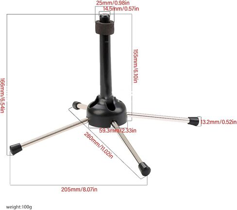 Clarinet Stand Holder Foldable 4 Leg Stable Support Rubber Feet for Oboe Flute Wind Instrument with Compact Lightweight Portable Design in Kuwait