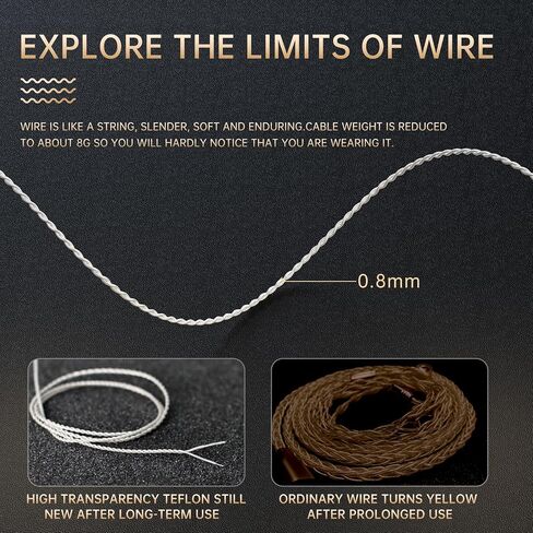 okcsc 4.4mm Pentaconn Cable for Etymotic ER4SR ER4XR ER3XR ER3SE ER2XR ER2SE LN008099, High-Purity Copper Wire, Audiophile-Grade Sound, Comfortable Wear, 4.4MM 3.94FT in Kuwait