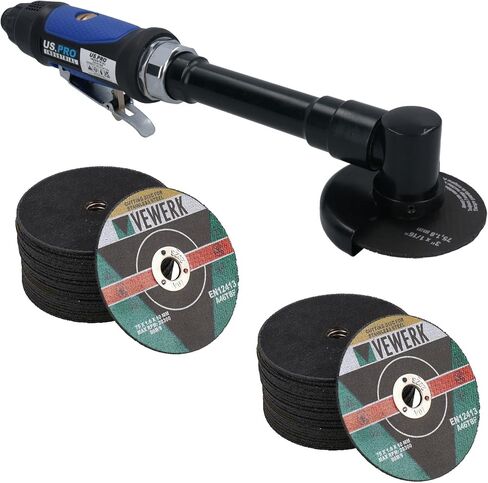 3in Extended Air Cut Off Cutting Tool Saw Cutter Long Reach 6in Shaft + 51 Discs in Kuwait