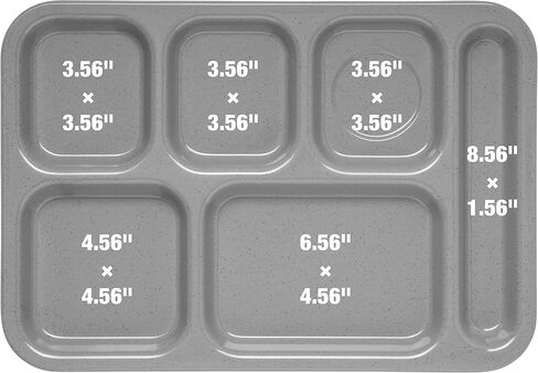 Carlisle FoodService Products P614R05 Right-Hand 6-Compartment Polypropylene Tray, 10" x 14", Red (Pack of 2) in Kuwait