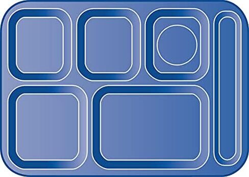 Carlisle FoodService Products P614R05 Right-Hand 6-Compartment Polypropylene Tray, 10" x 14", Red (Pack of 2) in Kuwait