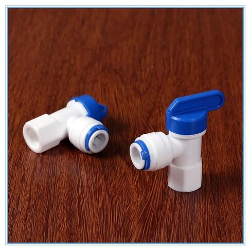 1/4 "أنثى-3/8" OD أنبوب تركيب أنابيب البولي ايثيلين خرطوم الكوع ضغط برميل الكرة صمام حوض السمك RO تصفية المياه التناضح العكسي in Kuwait