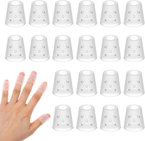 20 Pcs Stop Nail Biting Finger Covers, Breathable Nail Biting Prevention for Adults, Reusable Silicone Skin Picking Prevention Finger Gloves Cracked Cuticle Protection(Clear) in Kuwait