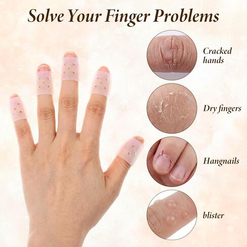 20 Pcs Stop Nail Biting Finger Covers, Breathable Nail Biting Prevention for Adults, Reusable Silicone Skin Picking Prevention Finger Gloves Cracked Cuticle Protection(Clear) in Kuwait