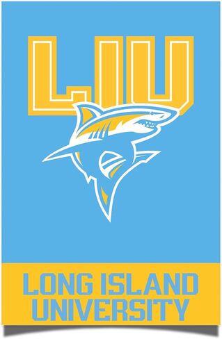 ملصق جامعة صبار الصحراء لونغ آيلاند LIU Sharks مقاس 11 × 17 بوصة ديكور مكتب الغرفة ديكور رسمي للمروحة (11 × 17 بوصة، الإصدار 1A) in Kuwait